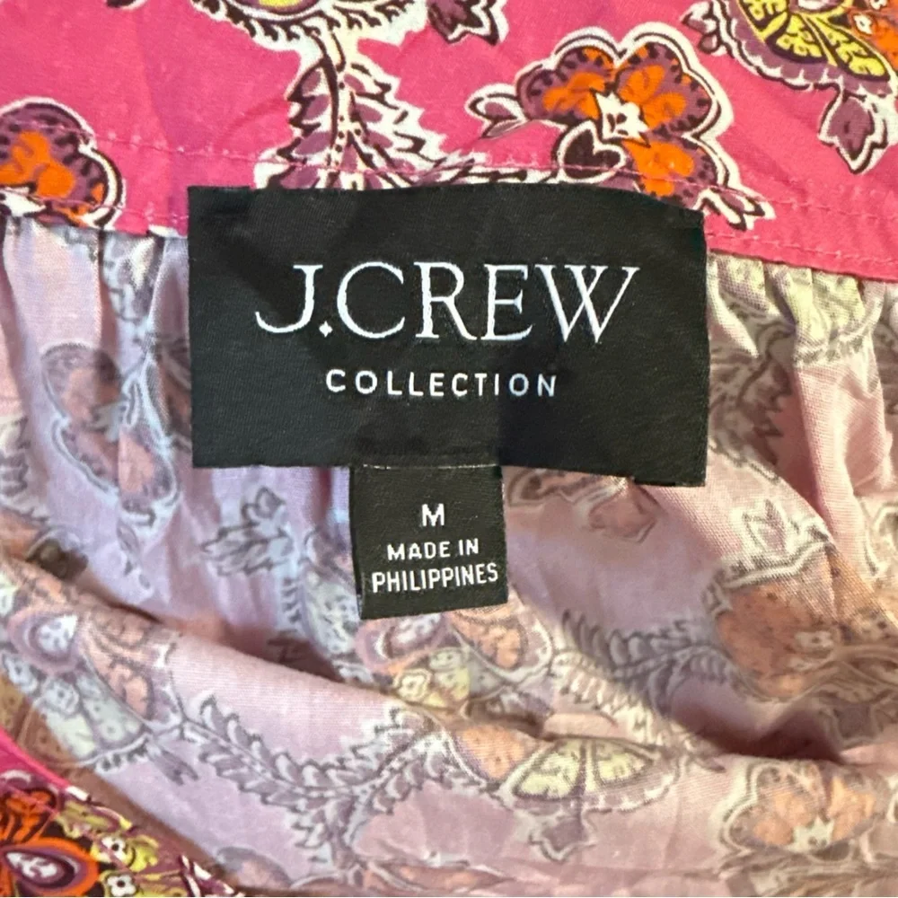 J. Crew Collection Tie-Waist Cotton‎ Poplin Dress in Ratti® Size M